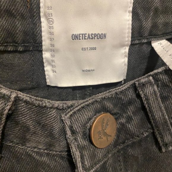 One Teaspoon Smiths Trouser Jeans with Green Detail - Picture 2 of 5